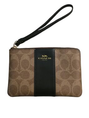 Corner Zip Wristlet
In Signature Canvas With Stripe